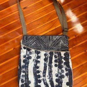 Maruka Design Spree Handbag, Gray & Navy Blue Optic Sea Print